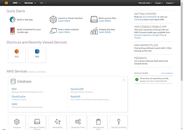 aws dashboard